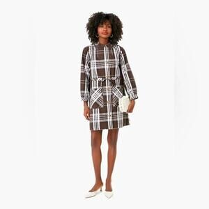 Tuckernuck Cedar Check Crosby Dress Plaid Cotton | Brown | SZ S